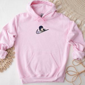 Anime inspired embroidered hoodie.